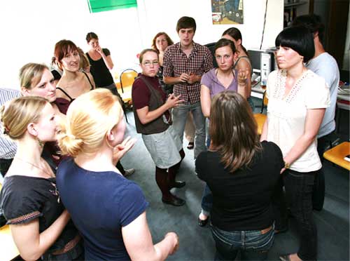 Diskussion beim Vorbereitungstreffen